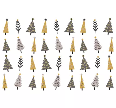 Feestelijke boompatronen kerst sticker - TenStickers