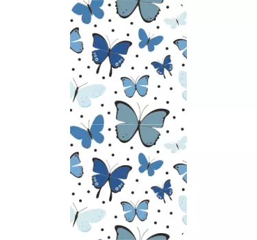 Blauwe vlinderpatronen huawei sticker - TenStickers