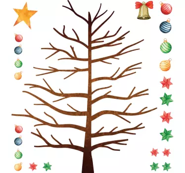 Kerst sticker decoratieve kerstboom - TenStickers