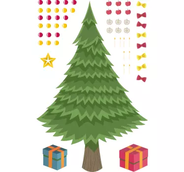 Kerst sticker stralende feestboom - TenStickers