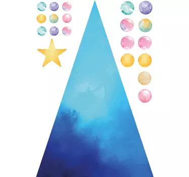 Kerst sticker sprankelende feestelijke boom - TenStickers
