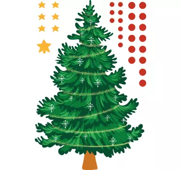 Kerst sticker feestelijke kerstboom - TenStickers