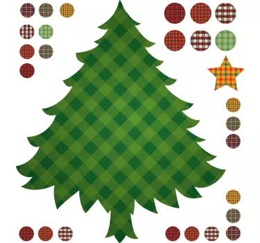 Kerst sticker feestelijk boom ontwerp - TenStickers