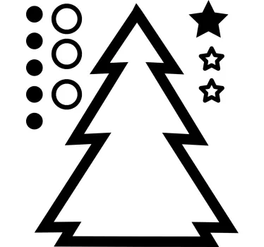 Kerst sticker kerstboomversieringen - TenStickers