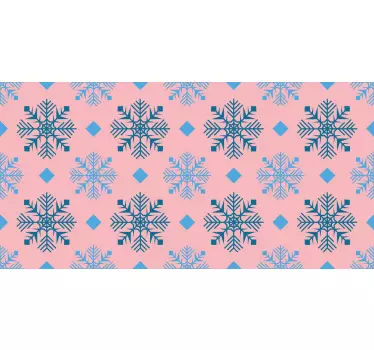 Kerst sticker roze sneeuwvlokpatroon - TenStickers