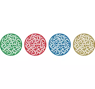 Kerst sticker levendige circulaire motieven - TenStickers