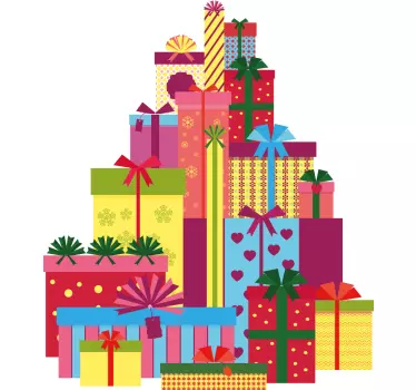 Kerst sticker kleurrijke cadeaupakketten - TenStickers