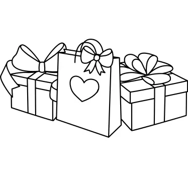 Kerst sticker cadeauzak arrangement - TenStickers