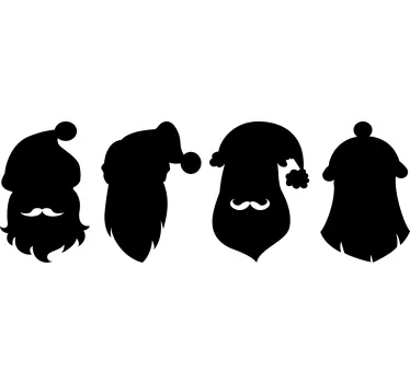 Kerst sticker zwarte schoolbord kerstman silhouetten - TenStickers