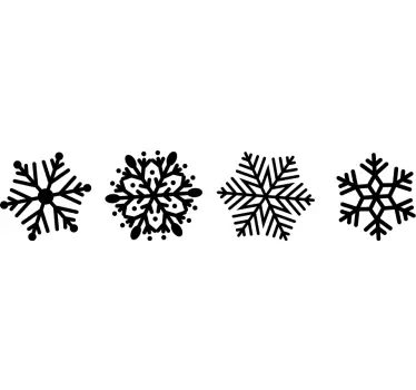 Kerst sticker rood sneeuwvlokkenpatroon - TenStickers