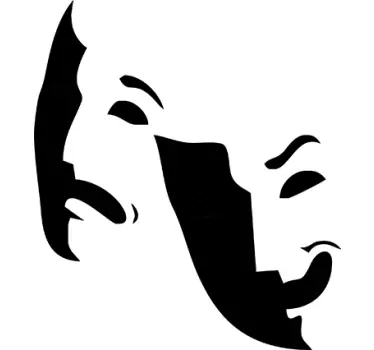 Muursticker decoratieve theater maskers - TenStickers