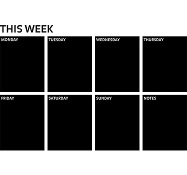 Krijtbord sticker planning week - TenStickers