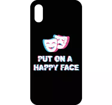 Citaat over theatermaskers iPhone sticker - TenStickers