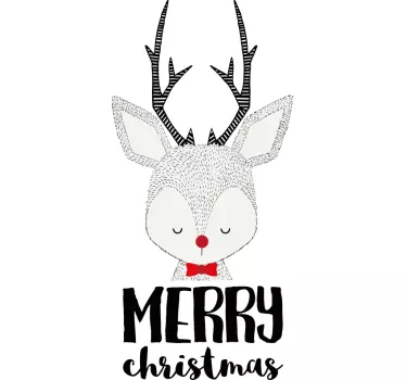 Grijs rendier kerst sticker - TenStickers