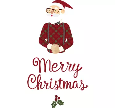Kerst sticker met kerstman ontwerp - TenStickers