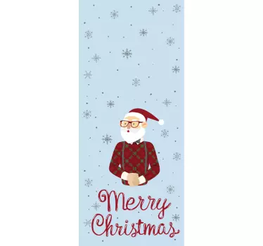 Kerst sticker met illustratie van de kerstman - TenStickers