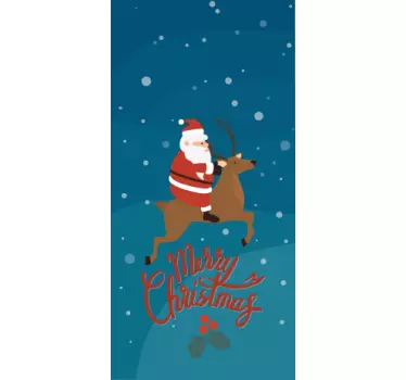 Kerst sticker santa en rendier ontwerp - TenStickers