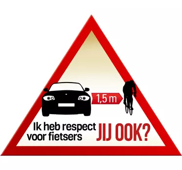 Fiets sticker gevarendriehoek fietsers - TenStickers