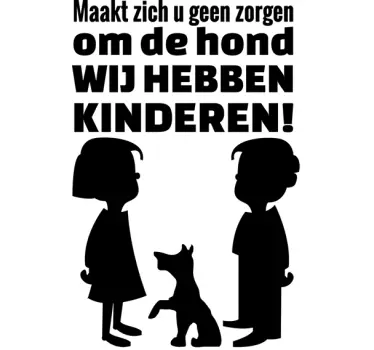 Sticker anti inbraak tekst kinderen hond - TenStickers
