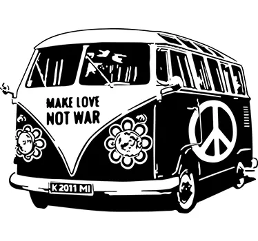 Sticker Volkswagen busje hippie - TenStickers
