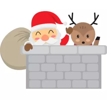 Kerst sticker kerstman vreugde - TenStickers