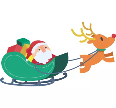 Kerst sticker rendrit van de kerstman - TenStickers