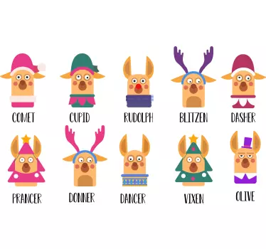 Kerst sticker rendierencollectie - TenStickers