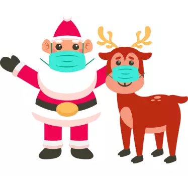 Kerstman metgezel kerst sticker - TenStickers