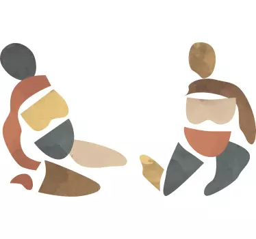 Sticker geometrische vormen abstracte mensfiguren - TenStickers