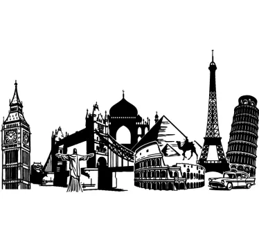 Sticker iconische monumenten wereld - TenStickers