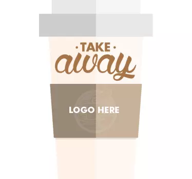 Sticker take away koffie - TenStickers