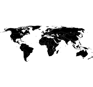 Wereldmap met grenzen sticker - TenStickers