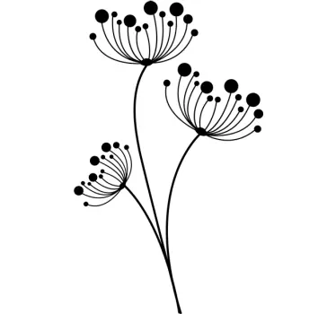 Moderne paardenbloem bloemen muursticker - TenStickers