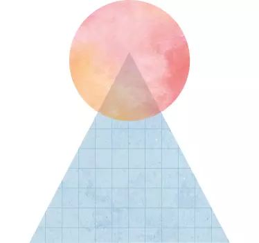 Sticker geometrische vormen driehoek cirkel - TenStickers