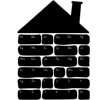 Krijtbord sticker huis alfabet - TenStickers
