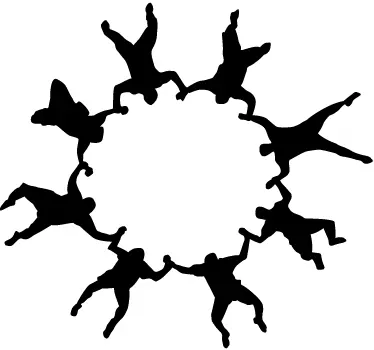 Sky dive groep sticker - TenStickers
