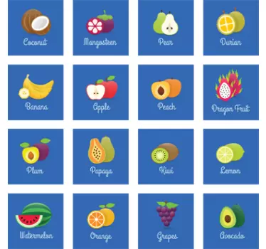 Tegelstickers keuken fruit benamingen - TenStickers