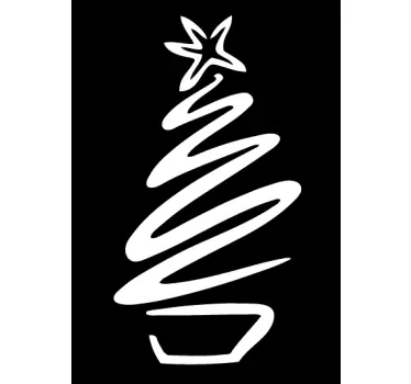 Kerst raamsticker kerstboom sneeuwspray - TenStickers