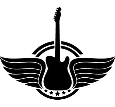 Gitaar met Vleugels Muurstickers - TenStickers