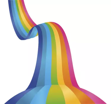Regenboog Golf Muursticker - TenStickers