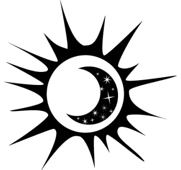 Sticker maan en zon - TenStickers