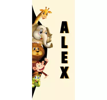 Deur sticker 3d-schattige dieren - TenStickers