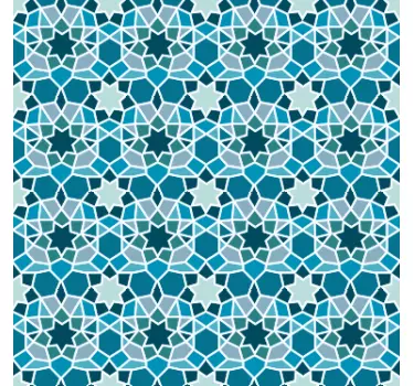 Blauwe deur sterren print sticker - TenStickers