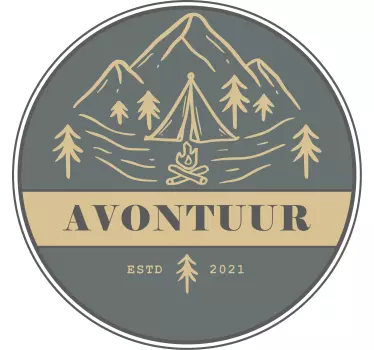Camper sticker avontuur met jaartal - TenStickers