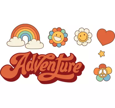 Camper sticker vrolijke adventure - TenStickers
