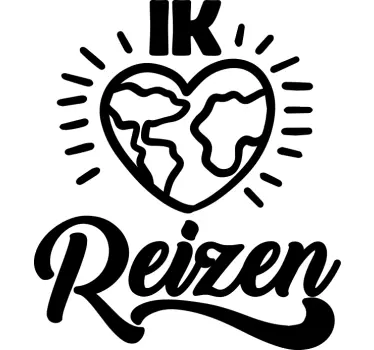 Ik hou van reizen camper sticker - TenStickers