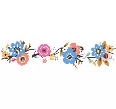Camper sticker bloemen koord - TenStickers
