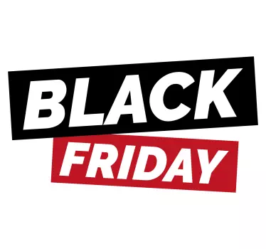 Black friday sticker etalage zwart rood blokken - TenStickers