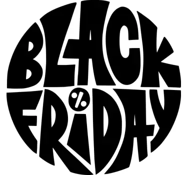 Black friday sticker etalage circle - TenStickers