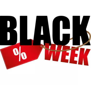 Black week sticker etalage prijskaartje - TenStickers